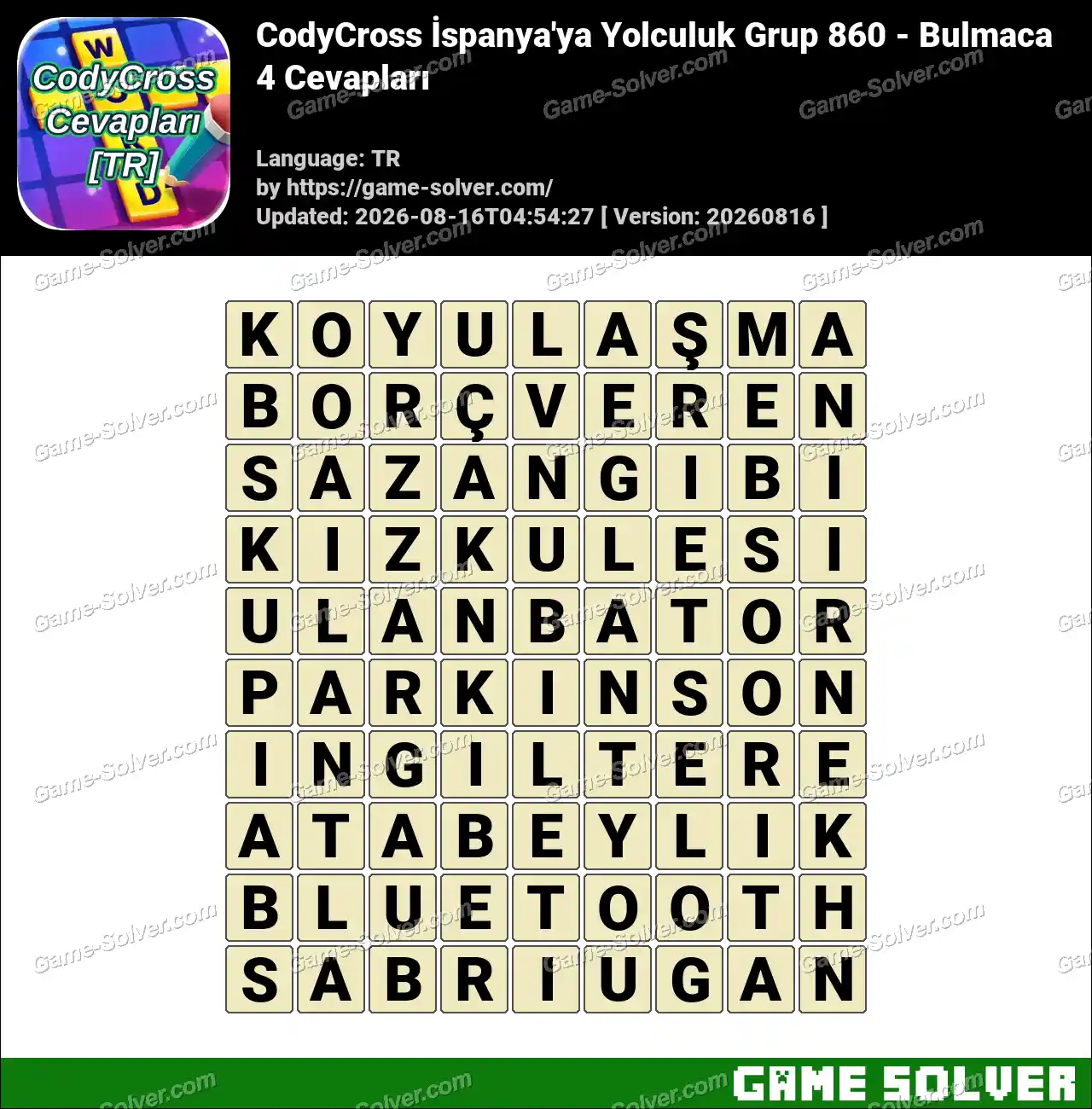 CodyCross İspanya’ya Yolculuk Grup 860 – Bulmaca 4 Cevapları